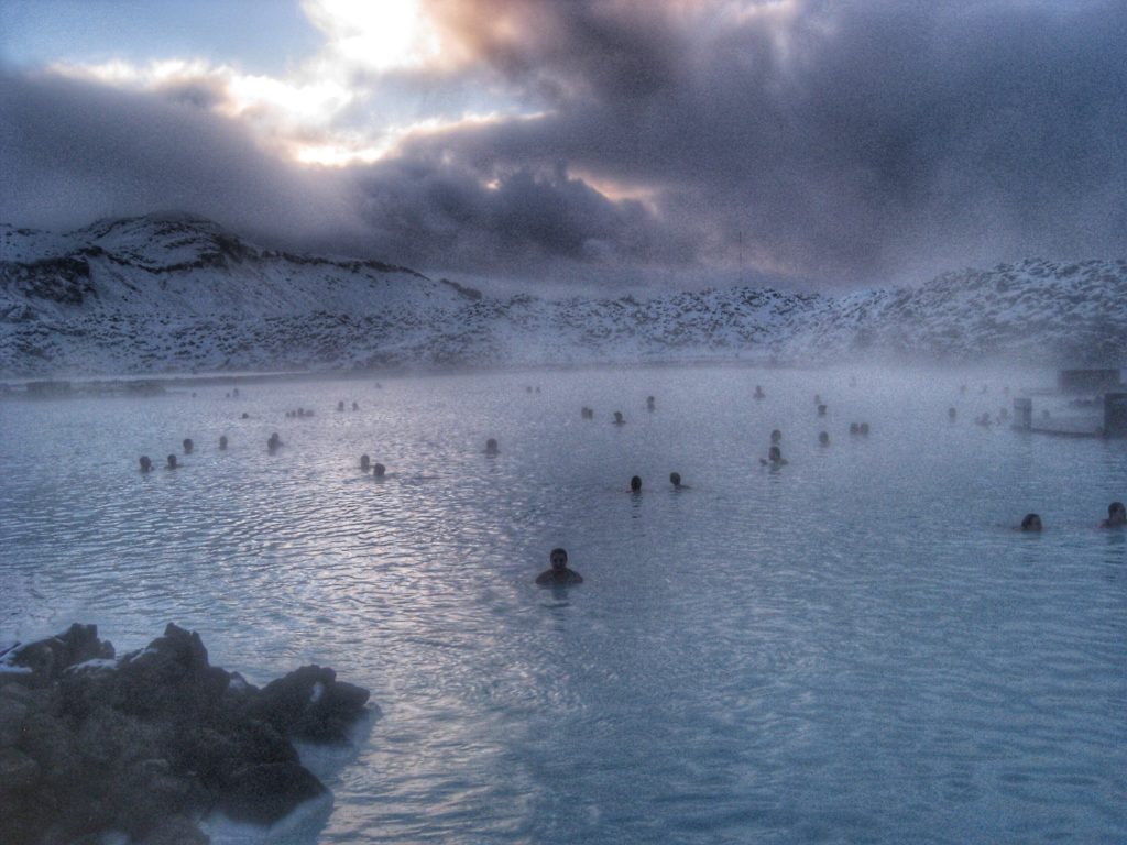 swimming blue lagoon